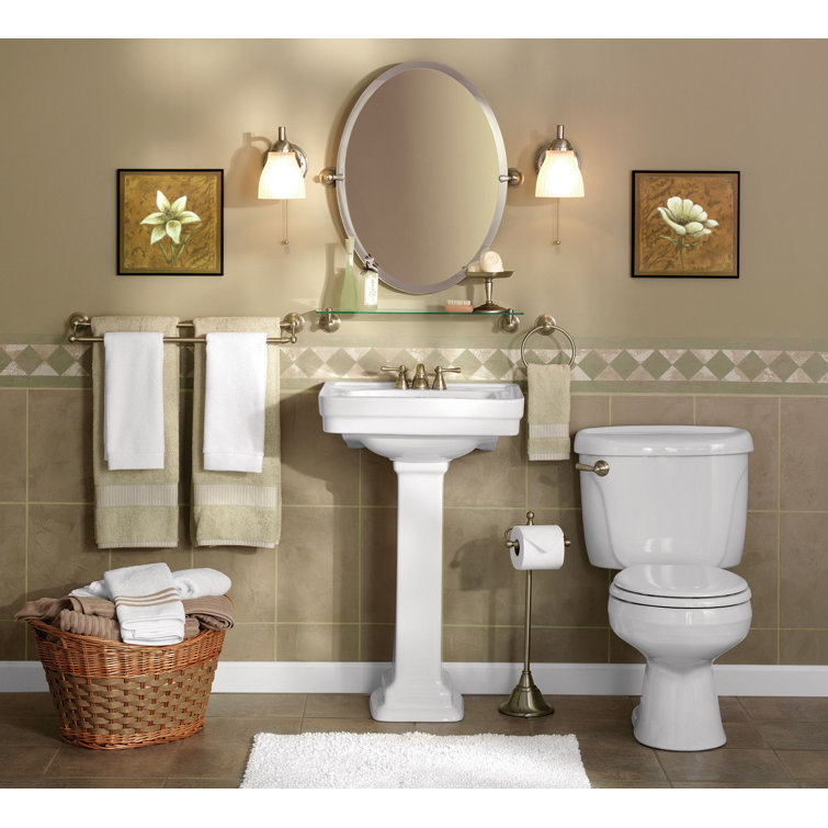 Sage 26" x 22.75" Oval Frameless Bathroom Mirror in Brushed Nickel