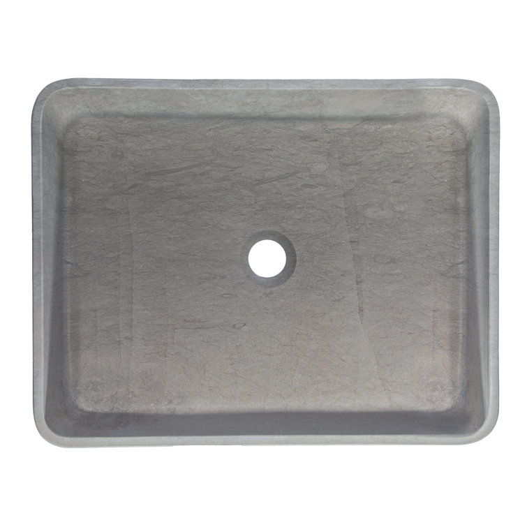 Molly Gray Marble Rectangular Wall-Mount Bathroom Sink