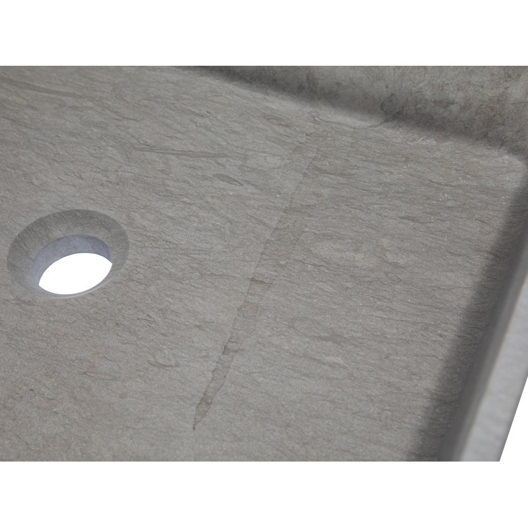 Molly Gray Marble Rectangular Wall-Mount Bathroom Sink