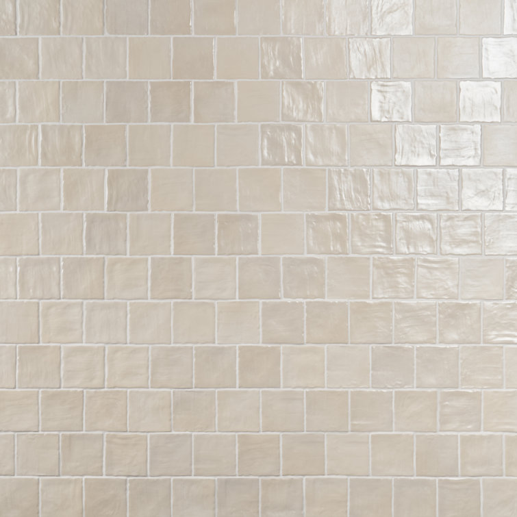 Nassau 4" x 4" Cream Satin Finish Square Wall Tile
