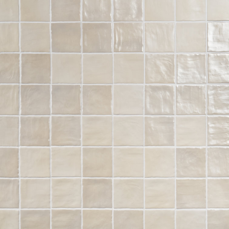 Nassau 4" x 4" Cream Satin Finish Square Wall Tile