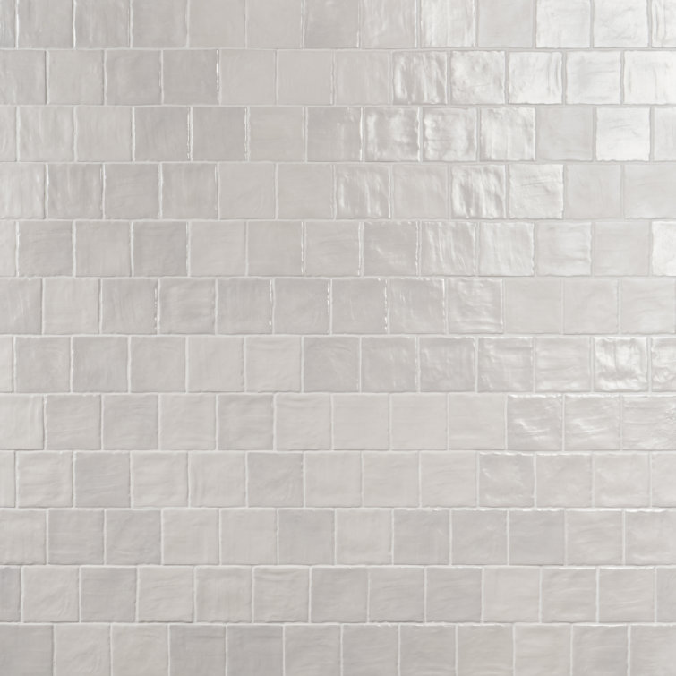 Amagansett 4" x 4" White Ceramic Wall Tile Set