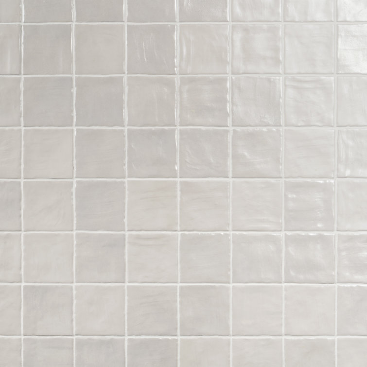 Amagansett 4" x 4" White Ceramic Wall Tile Set