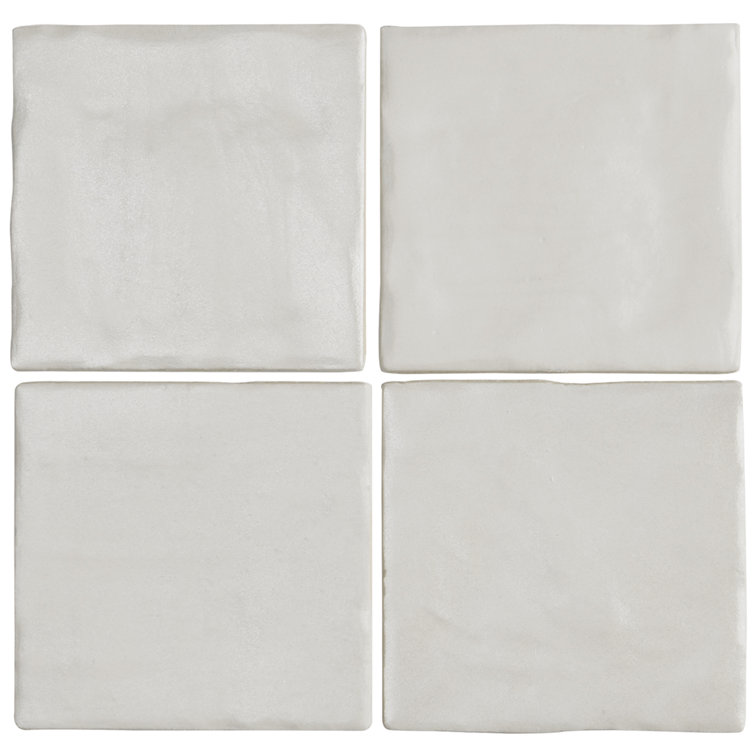 Amagansett 4" x 4" White Ceramic Wall Tile Set