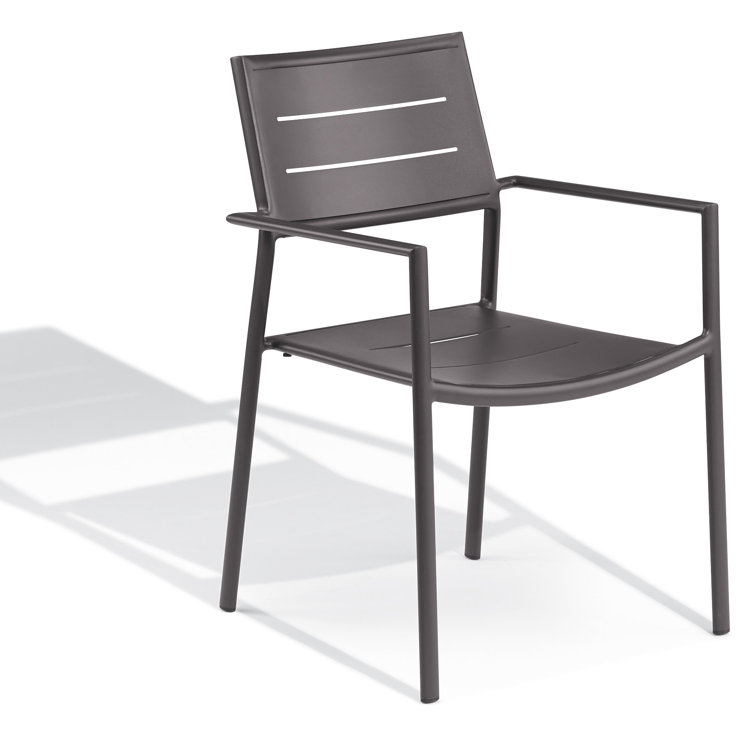 Eiland Sophisticated Aluminum Outdoor Dining Armchair
