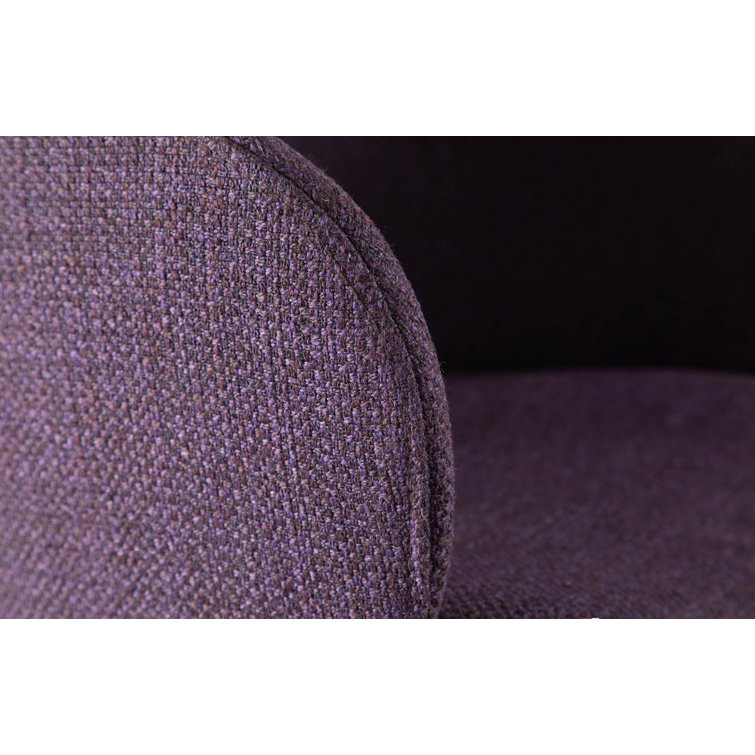 Boyne Purple Upholstered Arm Chair with Black Metal Legs