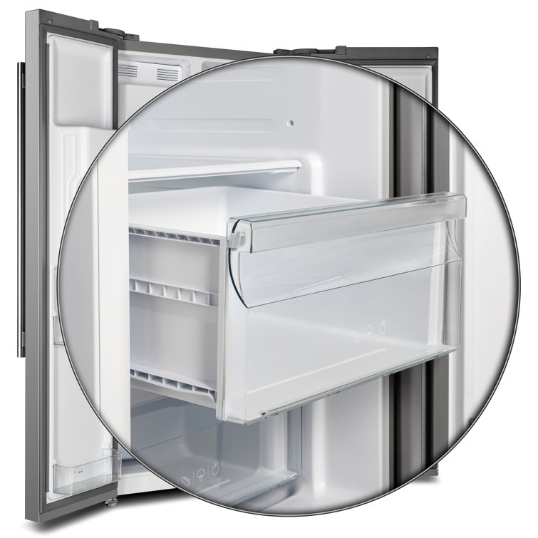 36-Inch Stainless Steel Side-by-Side Refrigerator with Ice Maker