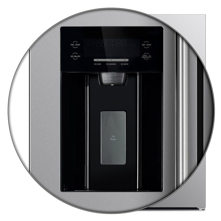 36-Inch Stainless Steel Side-by-Side Refrigerator with Ice Maker