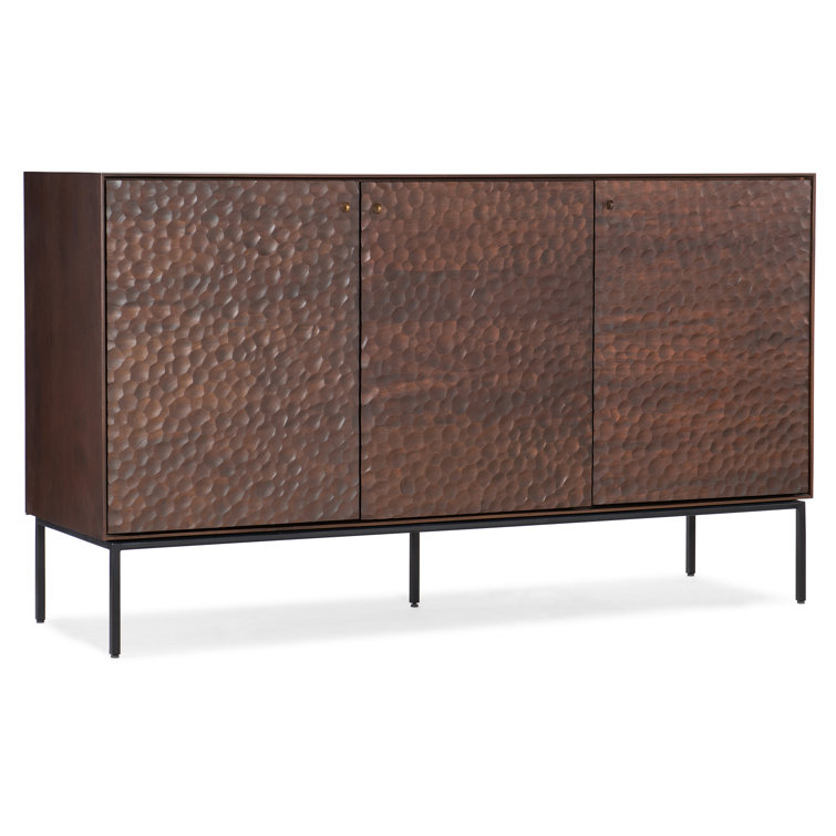Arun Mahogany and Charcoal 3-Door Carved Sideboard