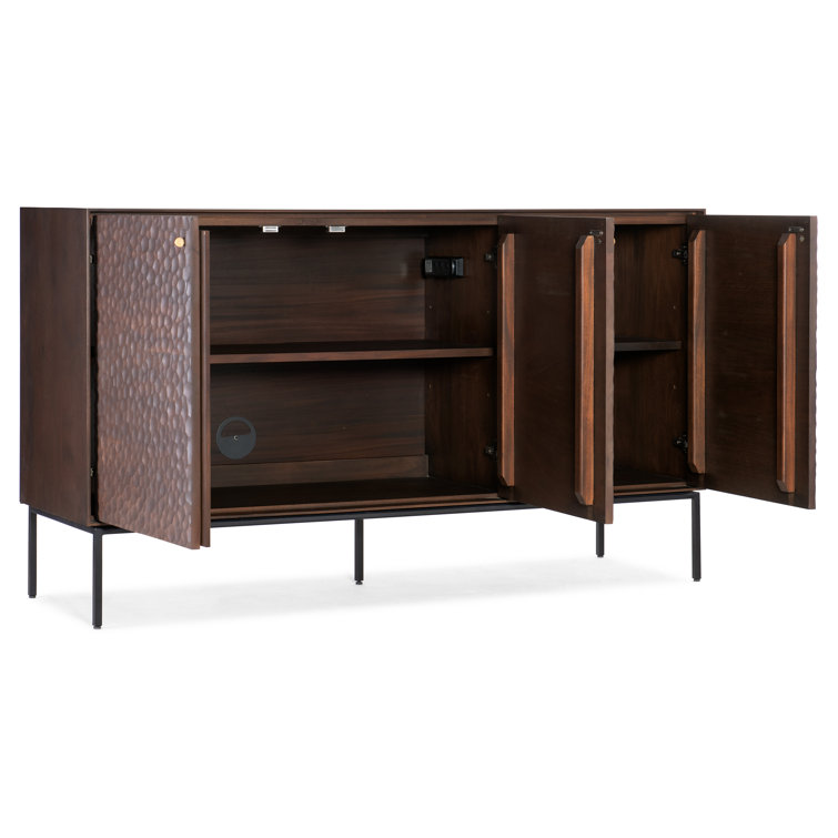Arun Mahogany and Charcoal 3-Door Carved Sideboard