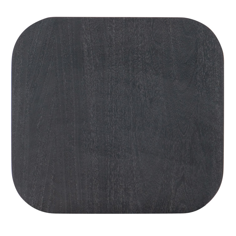 Black Ribbed Mahogany Rectangular End Table