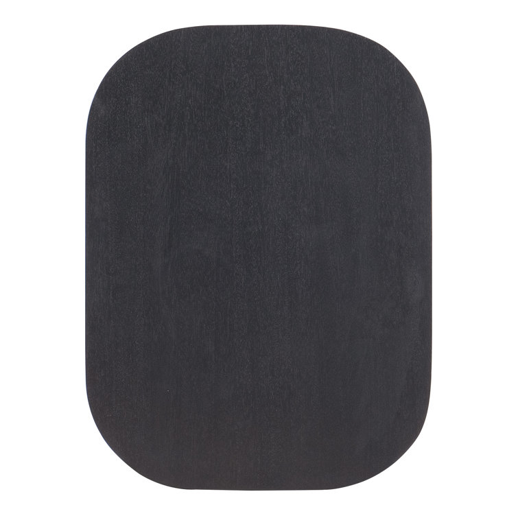 Black Ribbed Mahogany Rectangular End Table