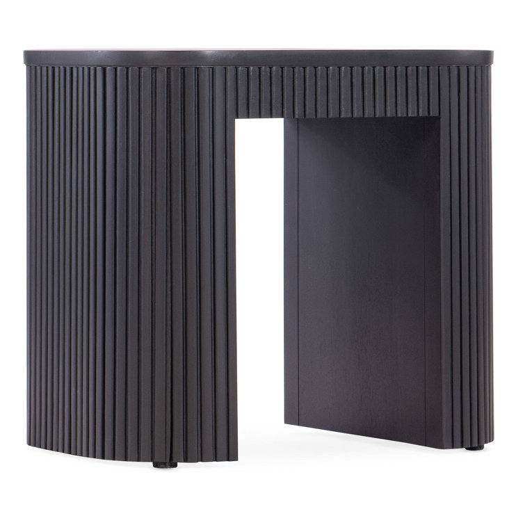 Black Ribbed Mahogany Rectangular End Table