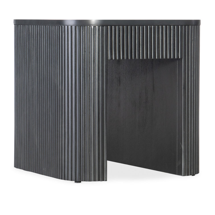 Black Ribbed Mahogany Rectangular End Table