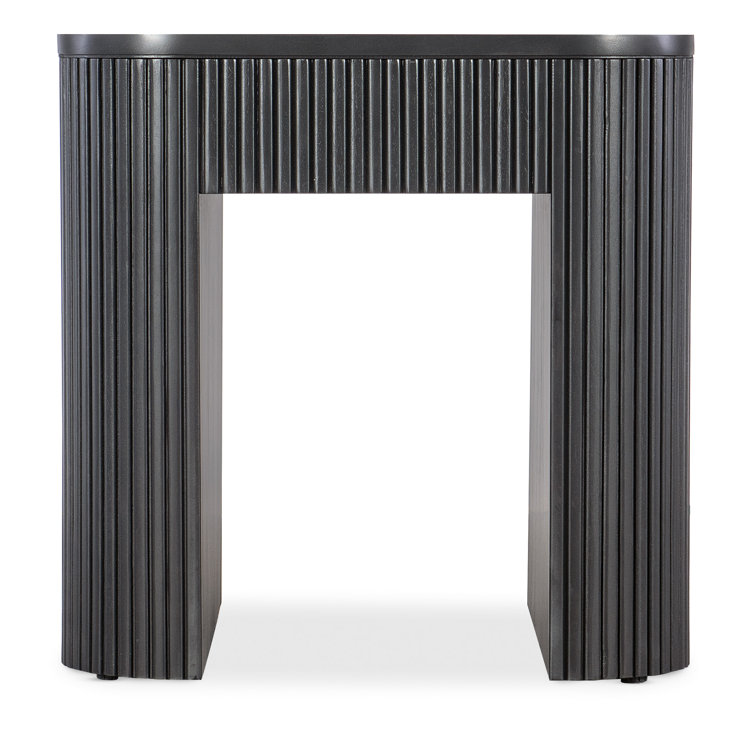 Black Ribbed Mahogany Rectangular End Table