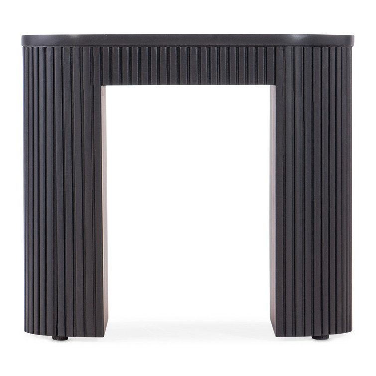 Black Ribbed Mahogany Rectangular End Table