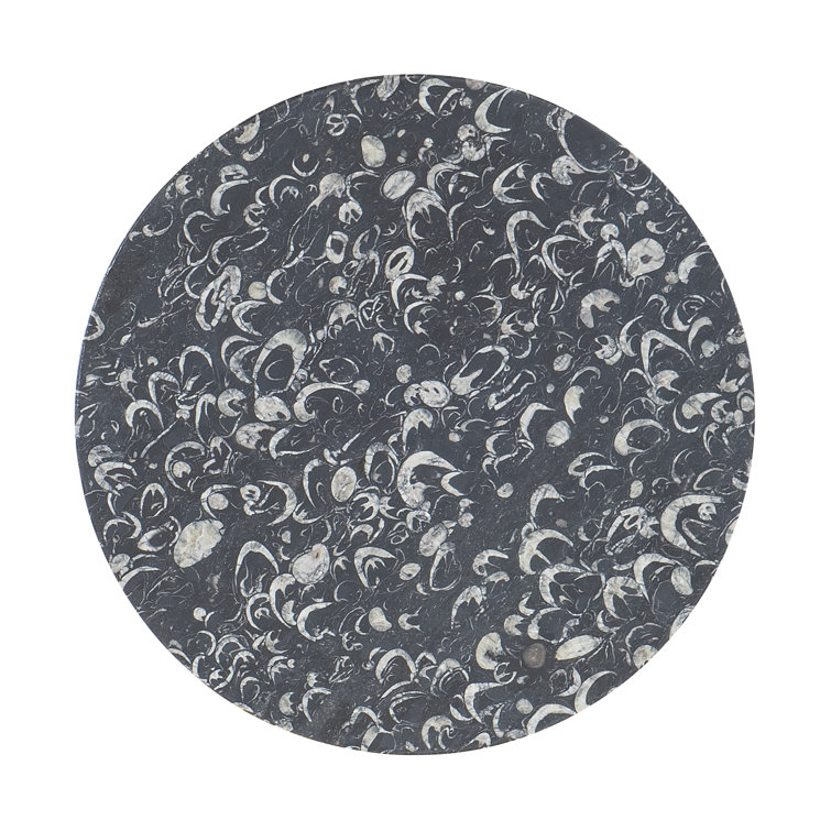 Estelle Black Marble and Metal Round End Table