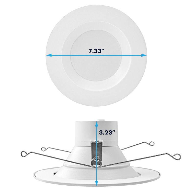 7.33'' White Aluminum Dimmable LED Recessed Lighting Kit