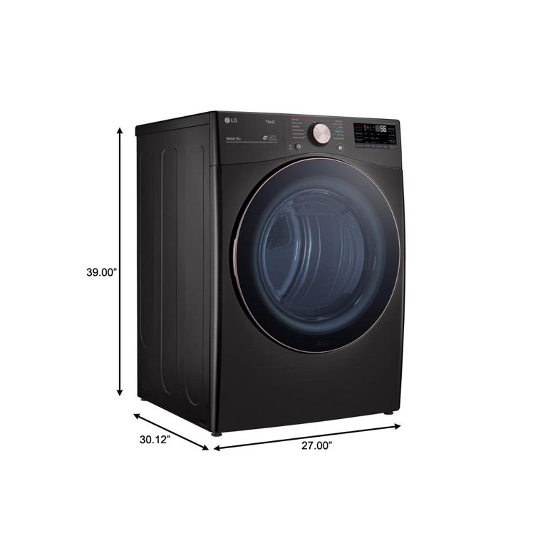 Black Steel 7.4 Cu. Ft. Smart Front Load Electric Dryer with TurboSteam