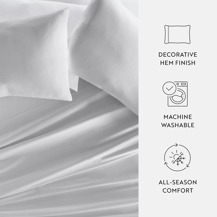 Light Gray Cotton Sateen Standard Pillowcase Set