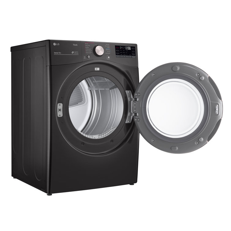 Black Steel 7.4 Cu. Ft. Smart Front Load Electric Dryer with TurboSteam