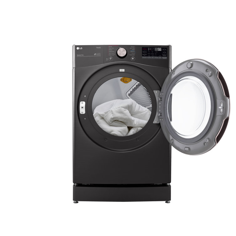 Black Steel 7.4 Cu. Ft. Smart Front Load Electric Dryer with TurboSteam