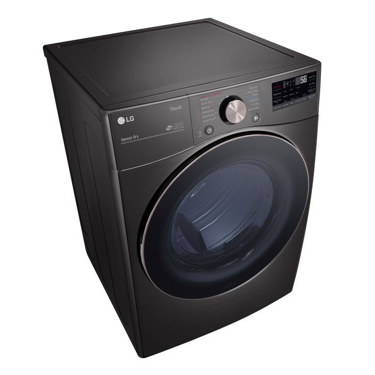 Black Steel 7.4 Cu. Ft. Smart Front Load Electric Dryer with TurboSteam