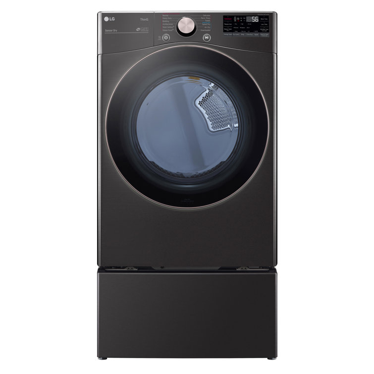Black Steel 7.4 Cu. Ft. Smart Front Load Electric Dryer with TurboSteam