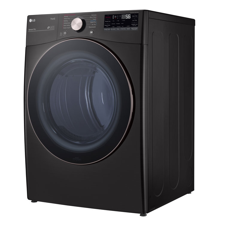 Black Steel 7.4 Cu. Ft. Smart Front Load Electric Dryer with TurboSteam