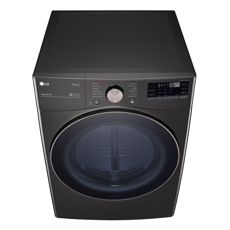 Black Steel 7.4 Cu. Ft. Smart Front Load Electric Dryer with TurboSteam