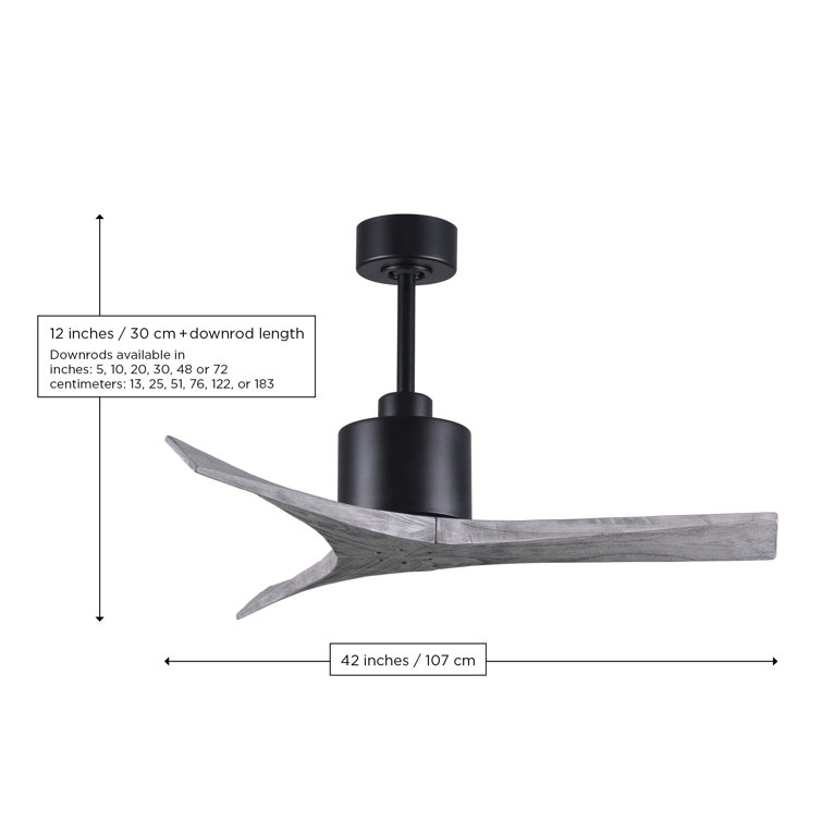 Mollywood 42'' Textured Bronze Ceiling Fan with Matte Black Blades