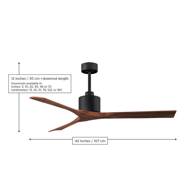 Nan 42" Brushed Brass and Light Maple Ceiling Fan with Remote