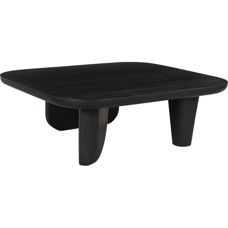 Black Solid Wood Sculptural Coffee Table