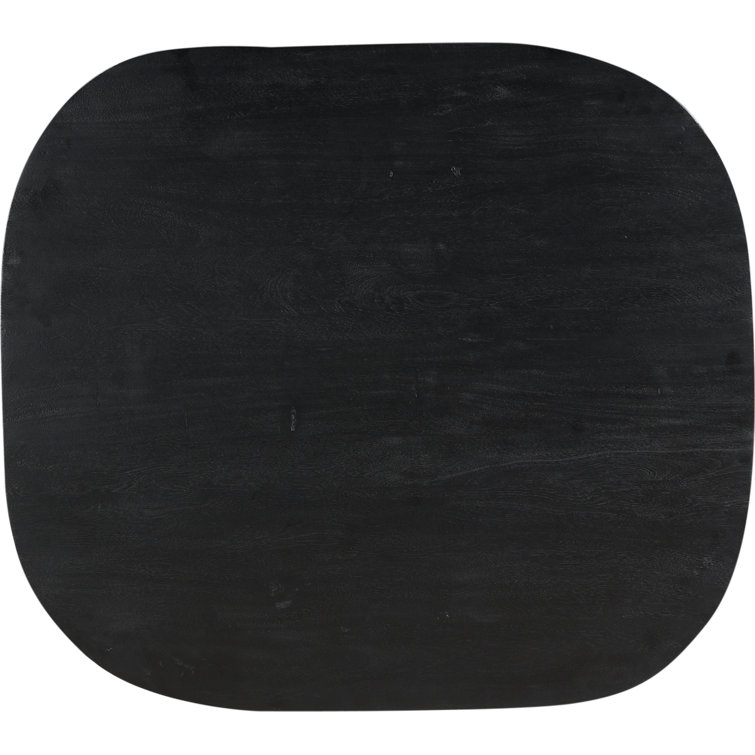 Black Solid Wood Sculptural Coffee Table