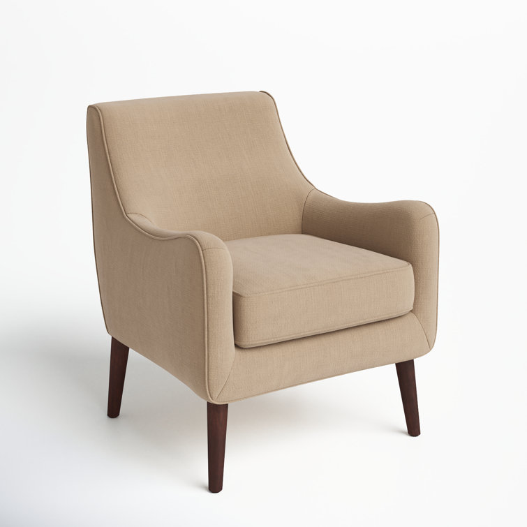 Liam Mid-Century Beige Upholstered Accent Chair