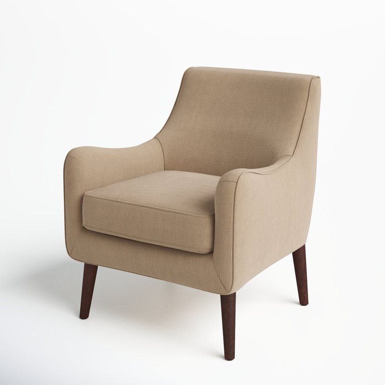 Liam Mid-Century Beige Upholstered Accent Chair