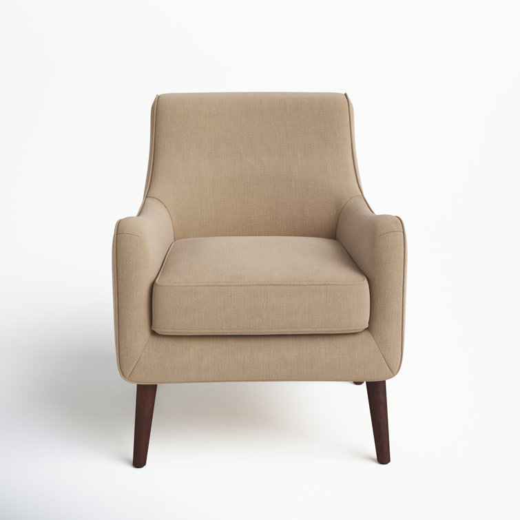 Liam Mid-Century Beige Upholstered Accent Chair