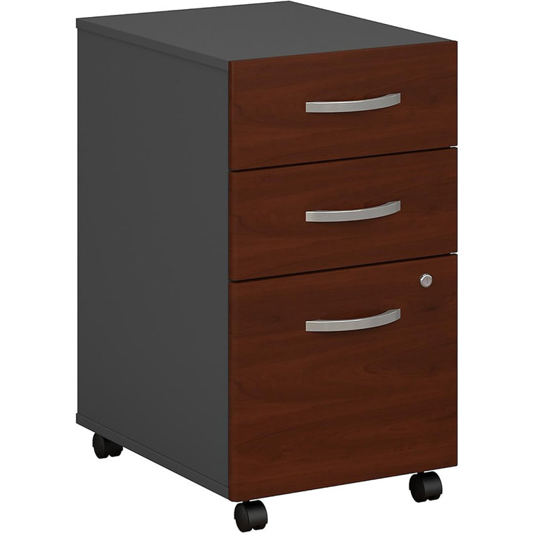 Hansen Cherry 3-Drawer Mobile Lockable File Cabinet