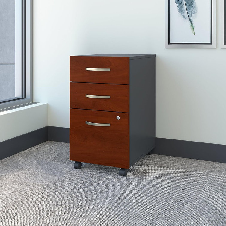 Hansen Cherry 3-Drawer Mobile Lockable File Cabinet
