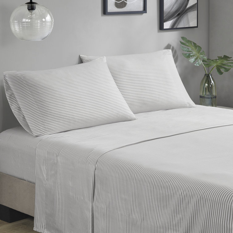Aqua and Grey Reversible Microfiber Full Bedding Set