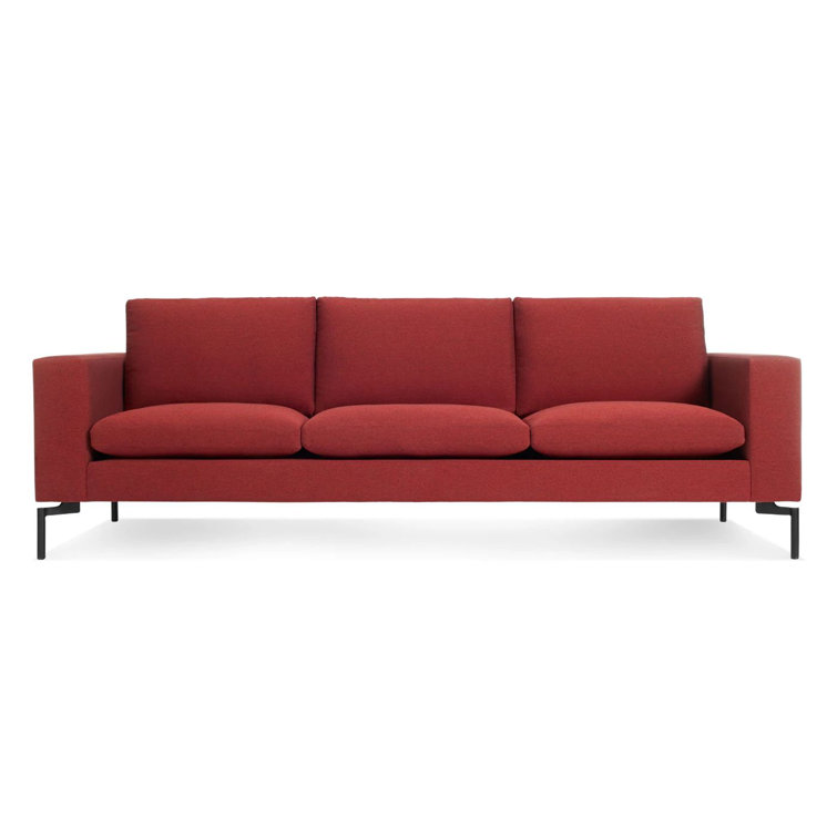 New Standard 92" Gray Fabric Sofa with Black Legs