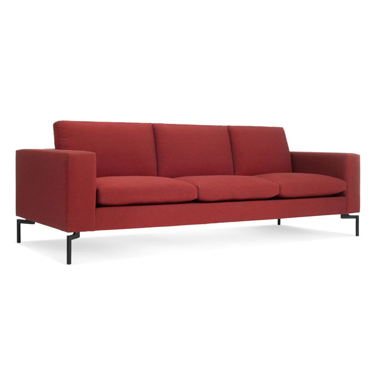 New Standard 92" Gray Fabric Sofa with Black Legs
