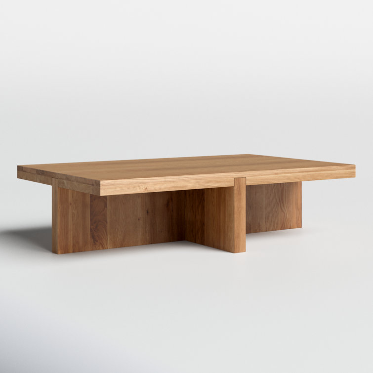 Natural Oak Rectangular Solid Wood Coffee Table
