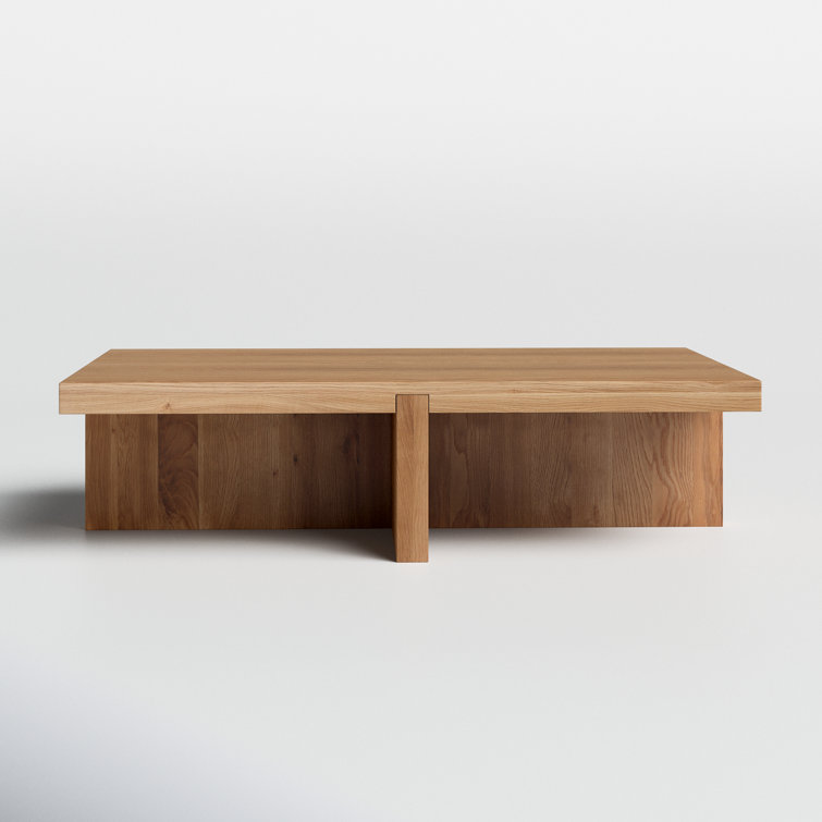 Natural Oak Rectangular Solid Wood Coffee Table