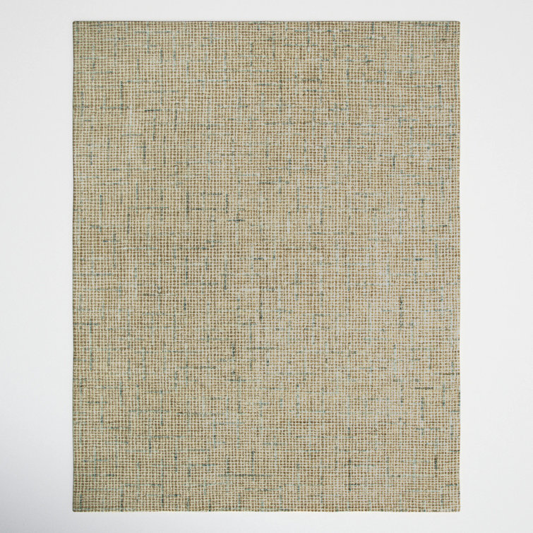 Handmade Ivory Wool Rectangular Tufted Rug 9'6"