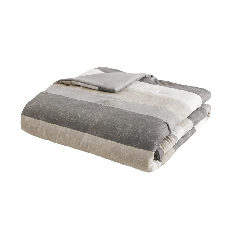 King Taupe and Grey Microfiber 7-Piece Bed in a Bag Set