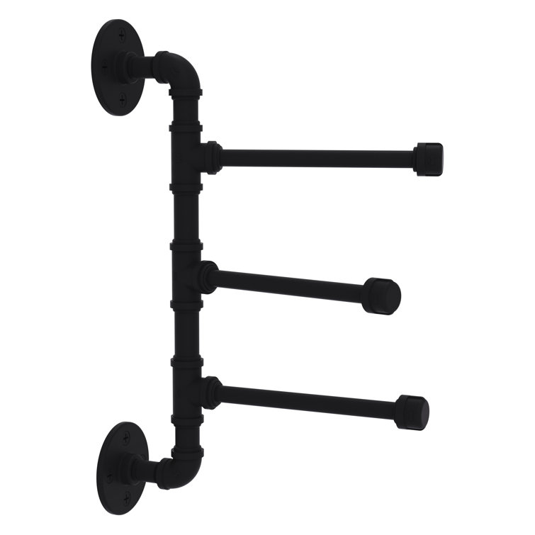 Matte Black Industrial Swing Arm Wall Mounted Towel Bar