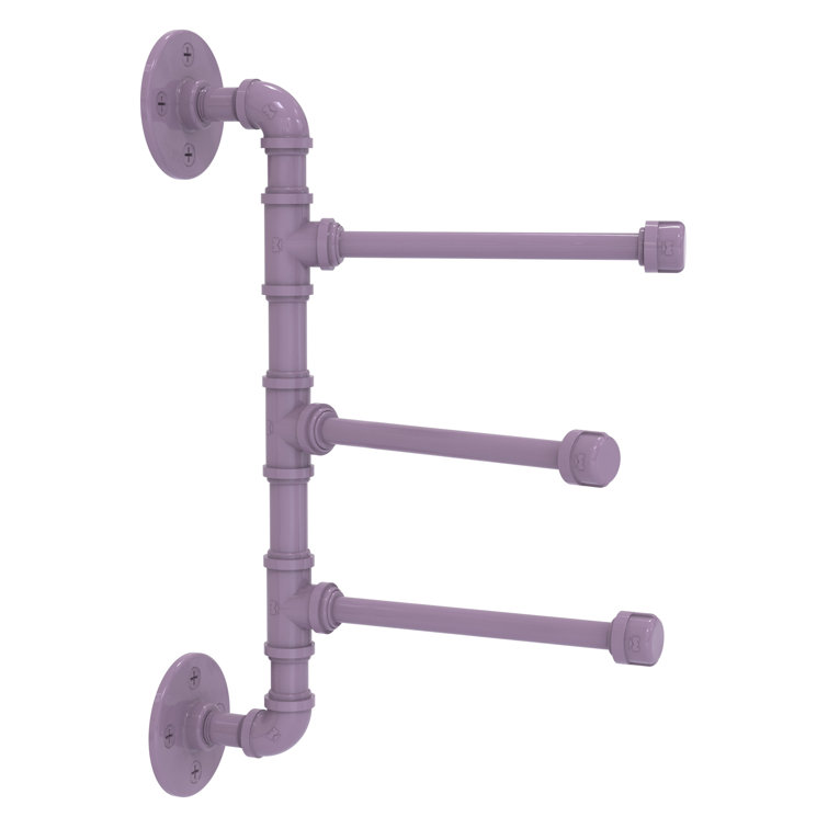 Lavender Industrial Wall-Mounted Swing Arm Towel Bar