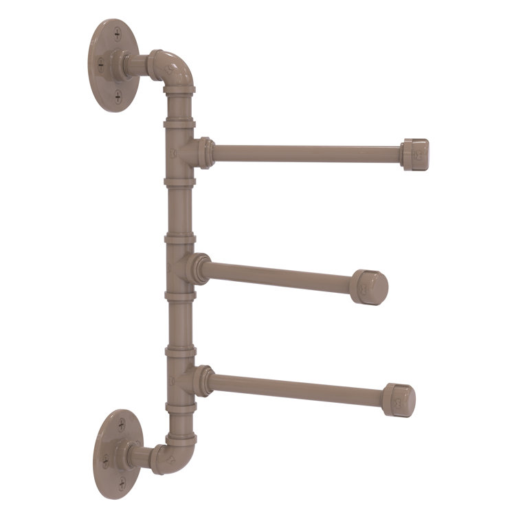 Shaded Beige Industrial Swing Arm Wall Mounted Towel Bar