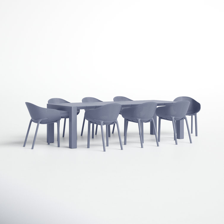 Siesta Air 11-Piece Dark Gray Resin Extendable Outdoor Dining Set